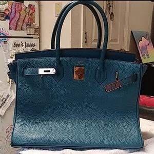 Genuine Hermes Birkin 35cm classic Blue jean bag